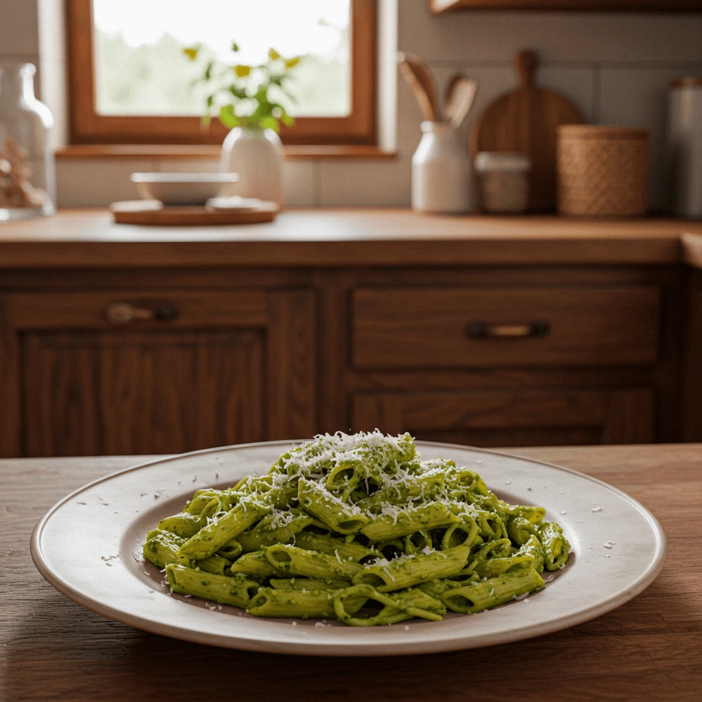 Pasta mit Pesto: Ein Klassiker mit Wenig Zutaten