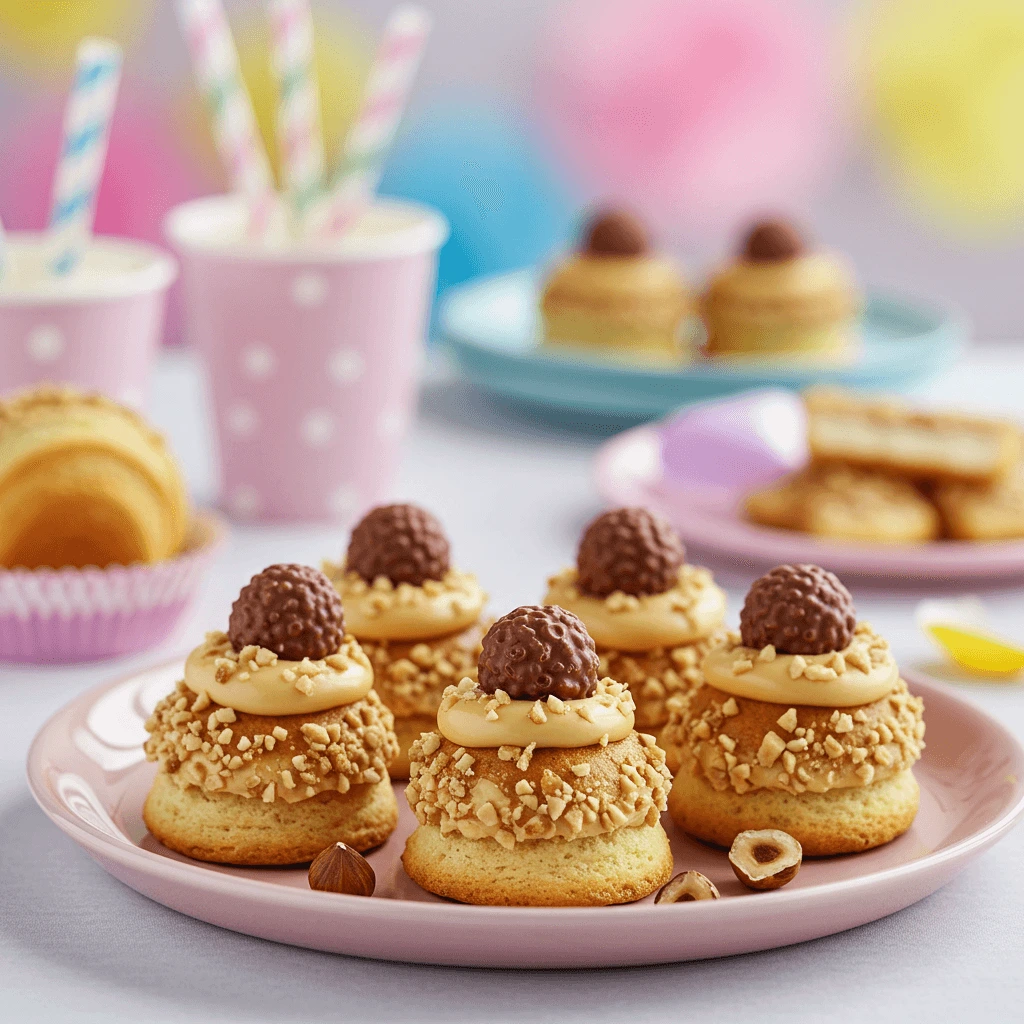 Mini Toffifee Törtchen mit Toffifee-Stücken und gehackten Haselnüssen