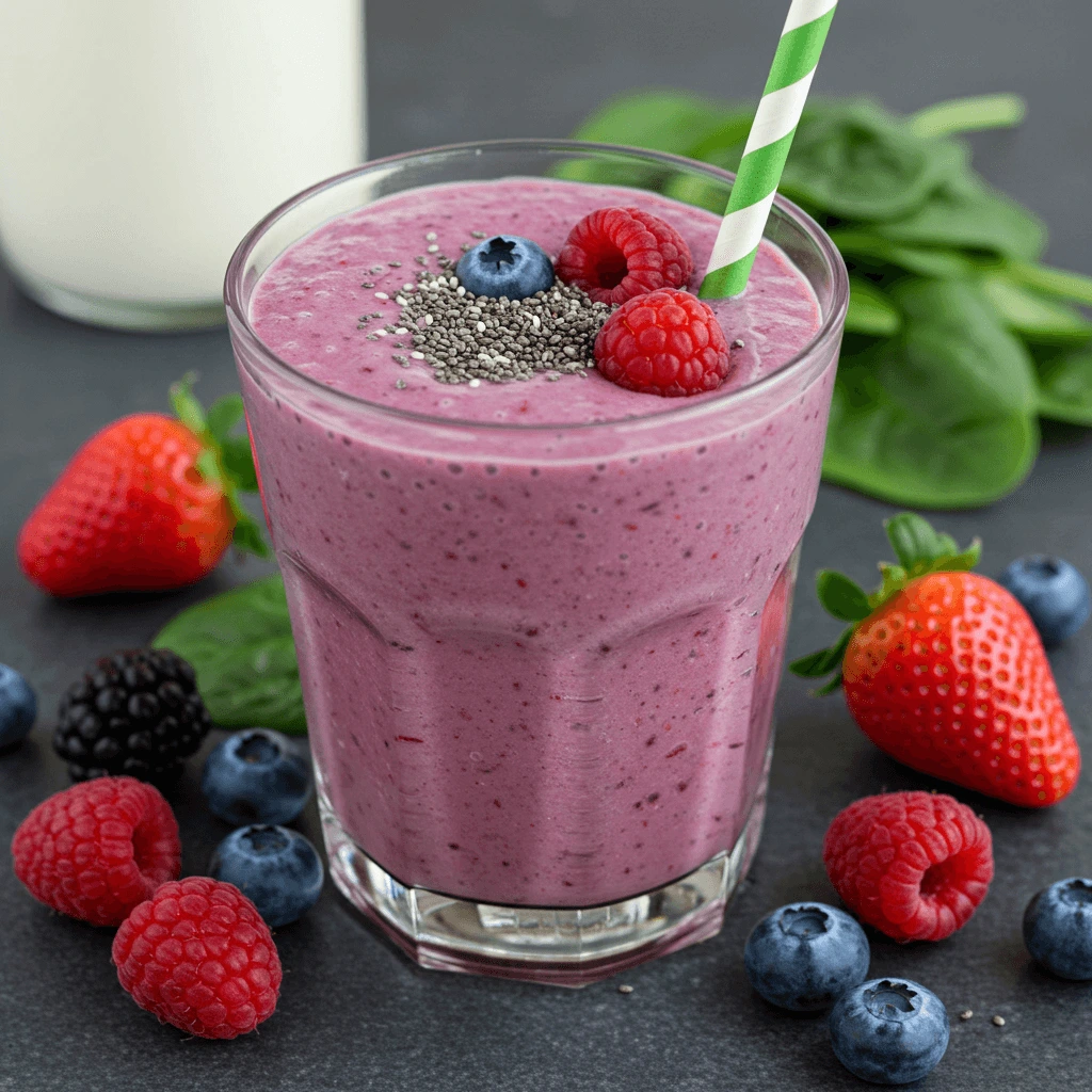 Smoothie mit Beeren für einen erfrischenden Drink.