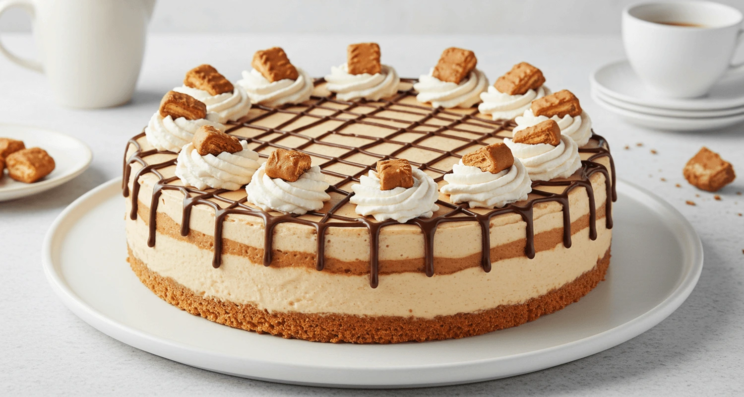 Toffifee Torte Rezept – Eine wunderschön präsentierte Toffifee Torte mit Sahne-Wirbeln und Toffifee-Stücken oben drauf