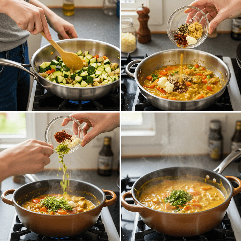 Vegetarisches Curry Rezept Zubereitung Schritt für Schritt