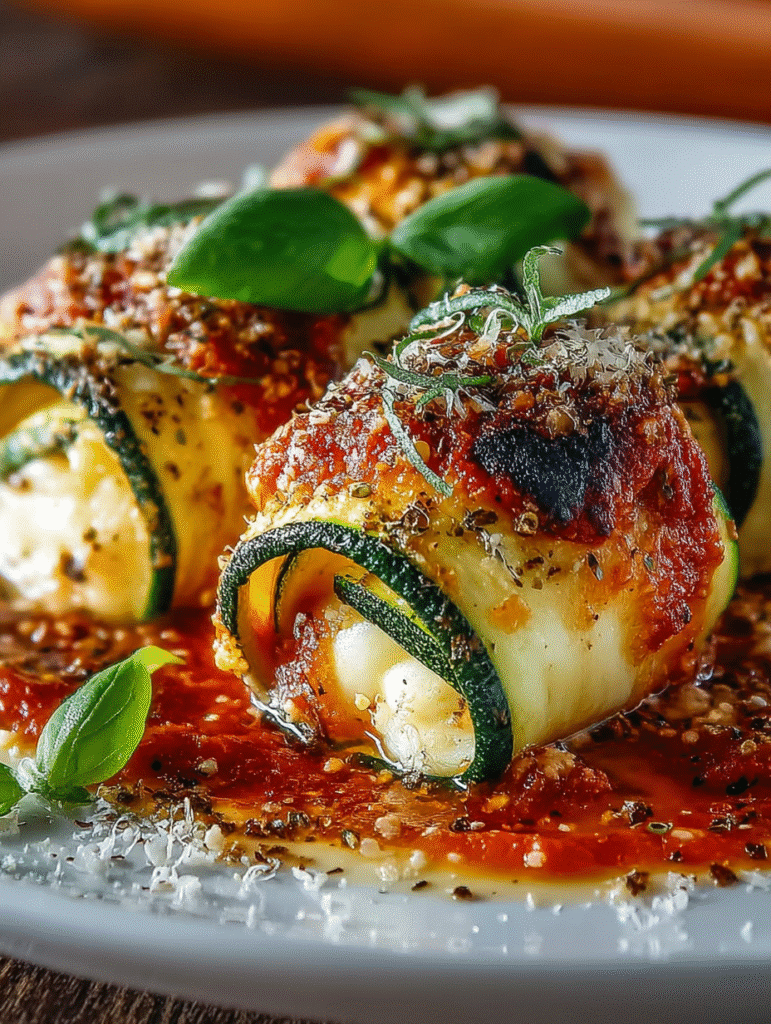 Gesunde Zucchini-Lasagne-Rollen